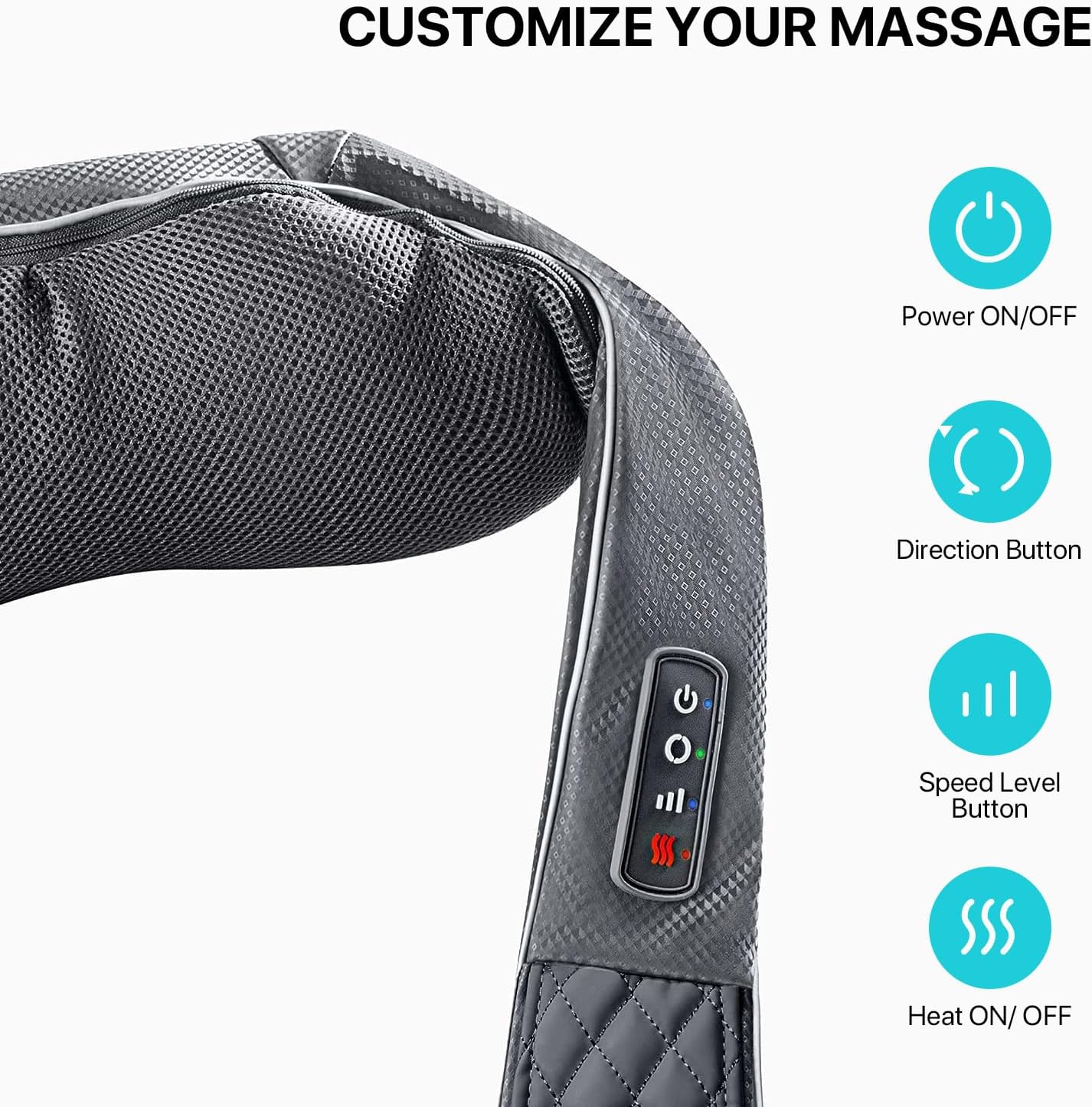 ALLJOY Neck and Back Massager with Soothing Heat, Shiatsu Shoulder